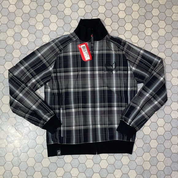 Puma Twista Lightweight Plaid Black/White Men’s Jacket - Size Small - Picture 1 of 10